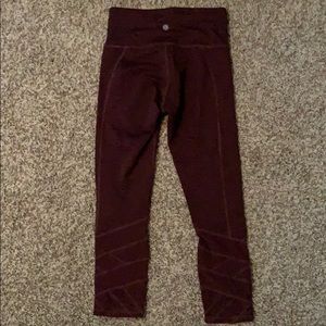 Athleta Capri Leggings with Mesh Crisscross